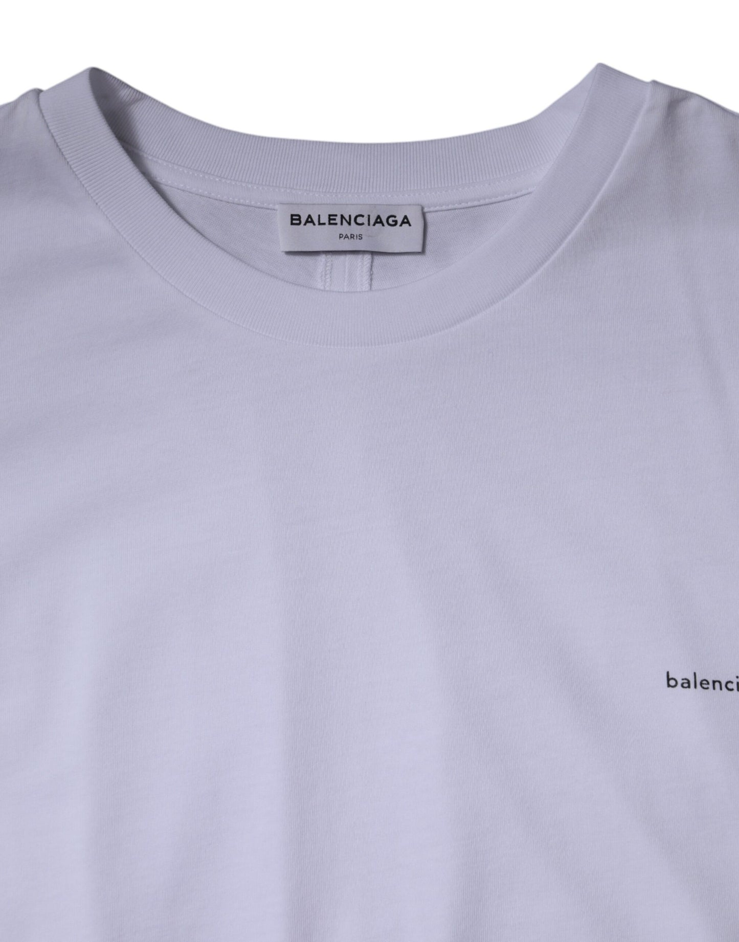 T-shirt ras du cou à manches courtes et logo blanc en coton