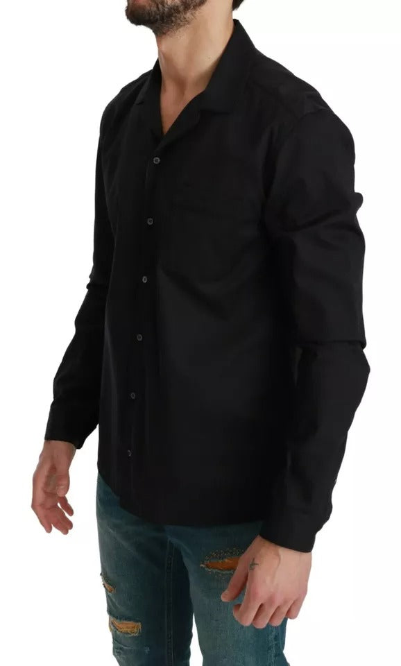Chemise de pyjama rayée en coton bleu