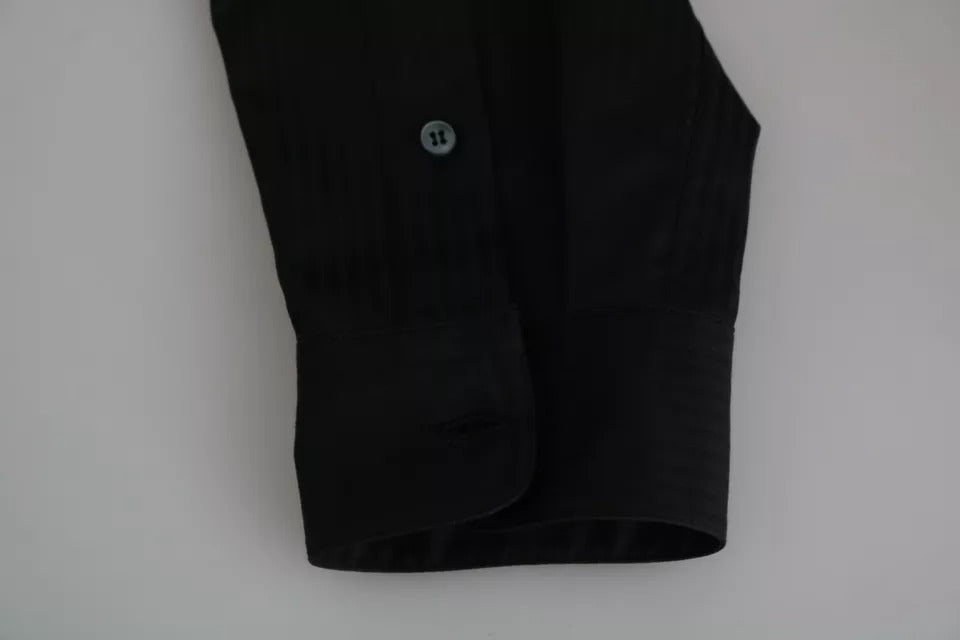 Chemise de pyjama rayée en coton bleu
