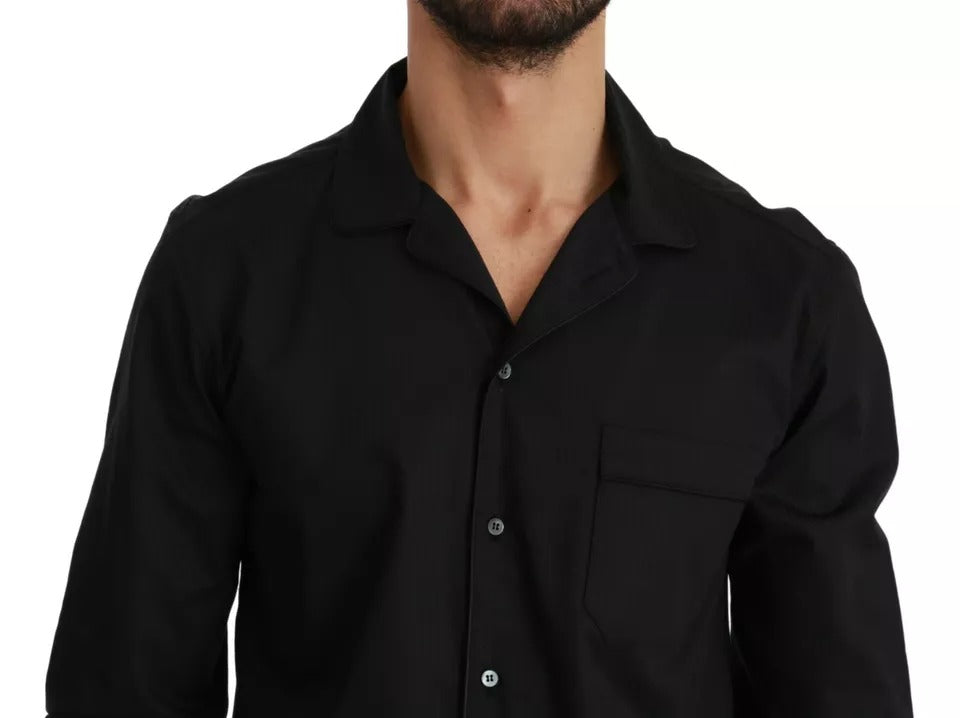 Chemise de pyjama rayée en coton bleu