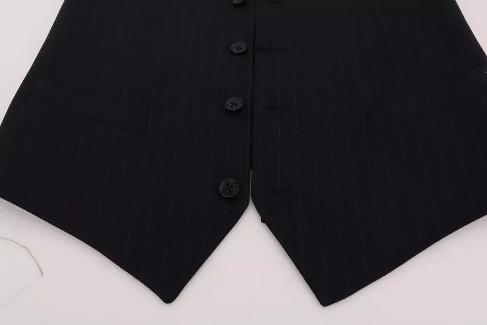 Chaleco azul de lana elástica STAFF