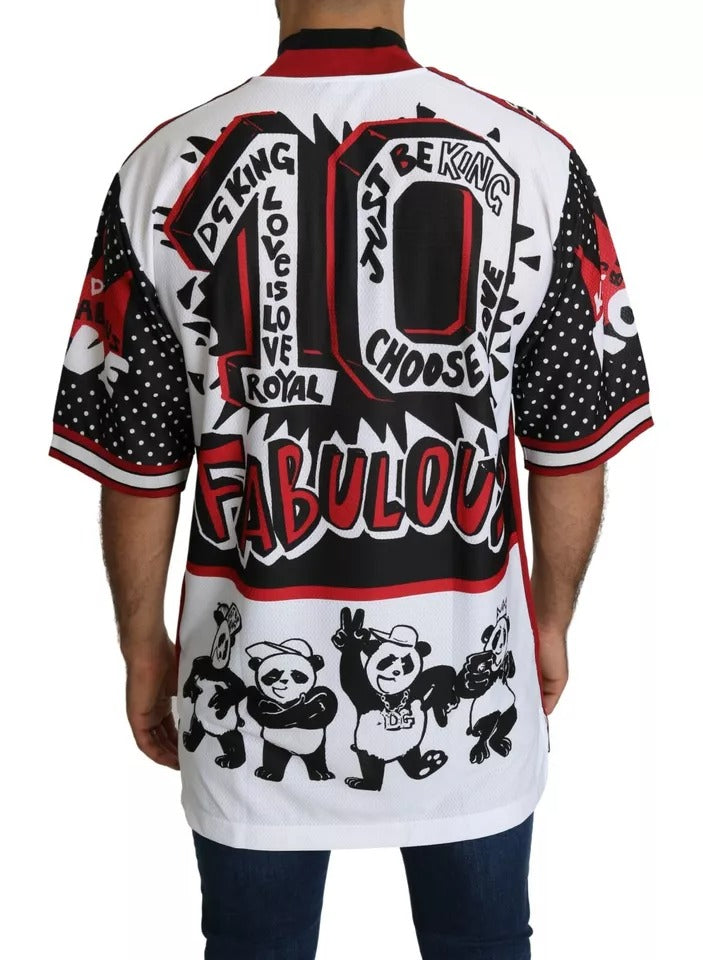 T-shirt en polyester blanc King Panda