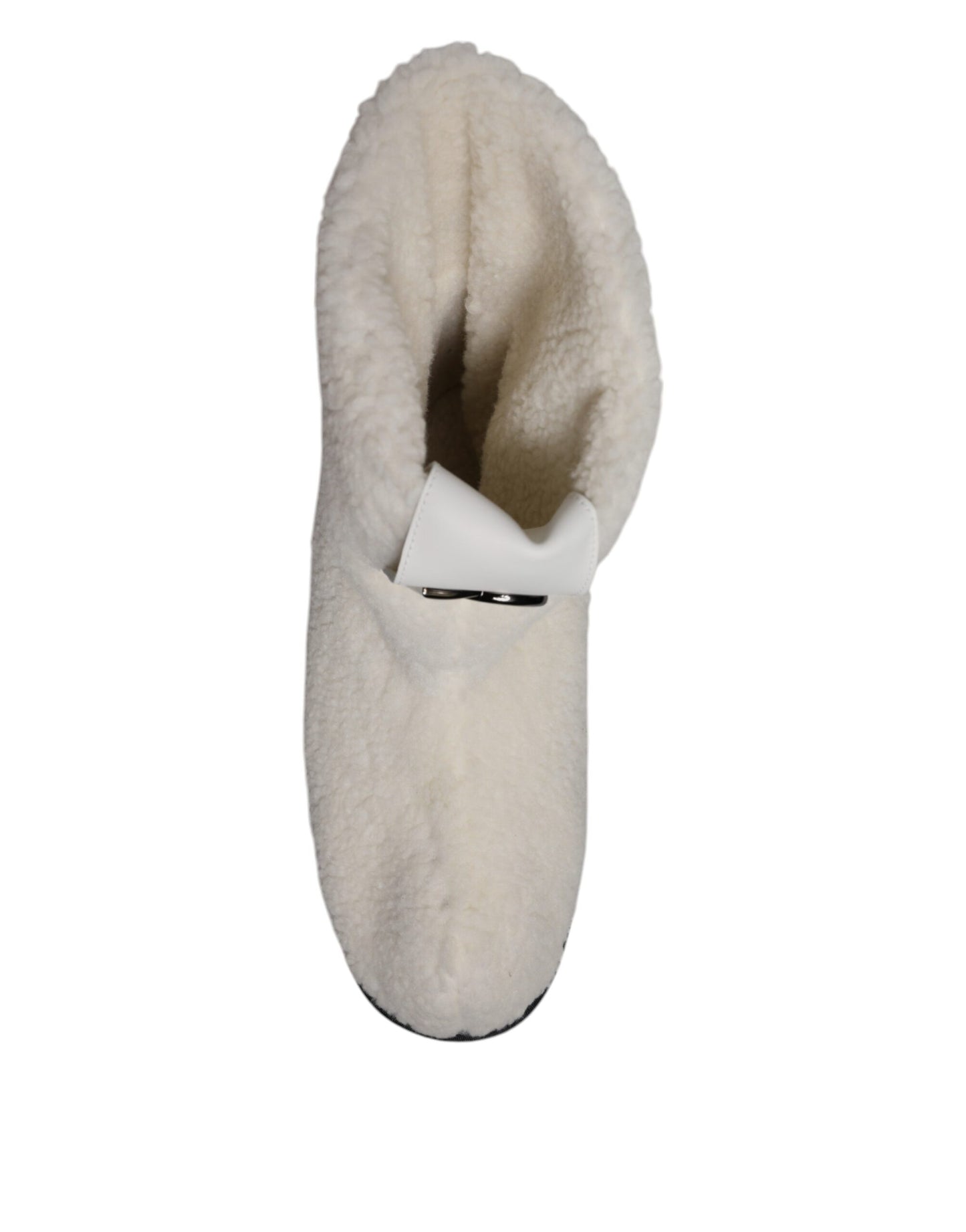 Botas de media pantorrilla acolchadas con logo de felpa blanca