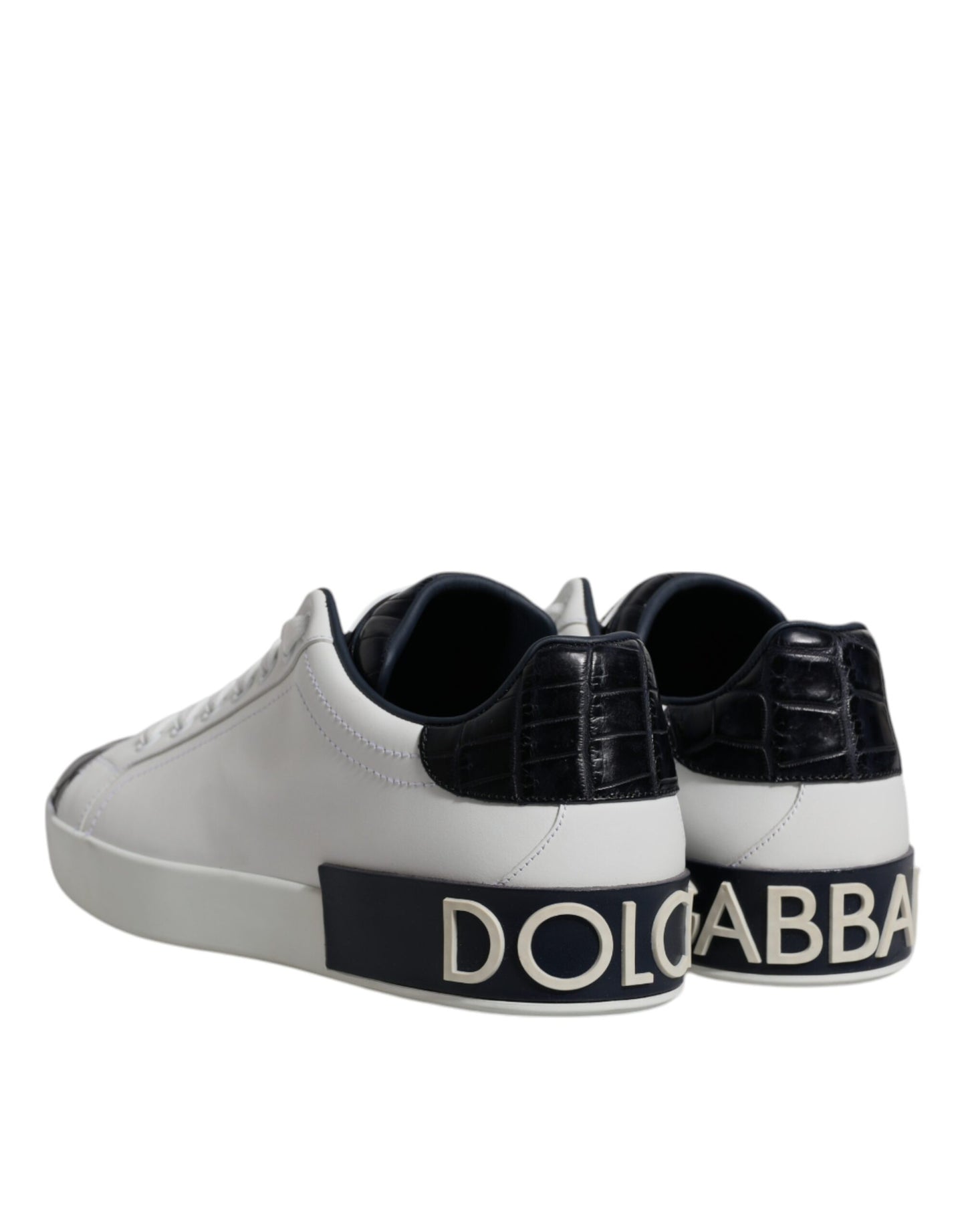 Baskets Portofino en cuir blanc et noir