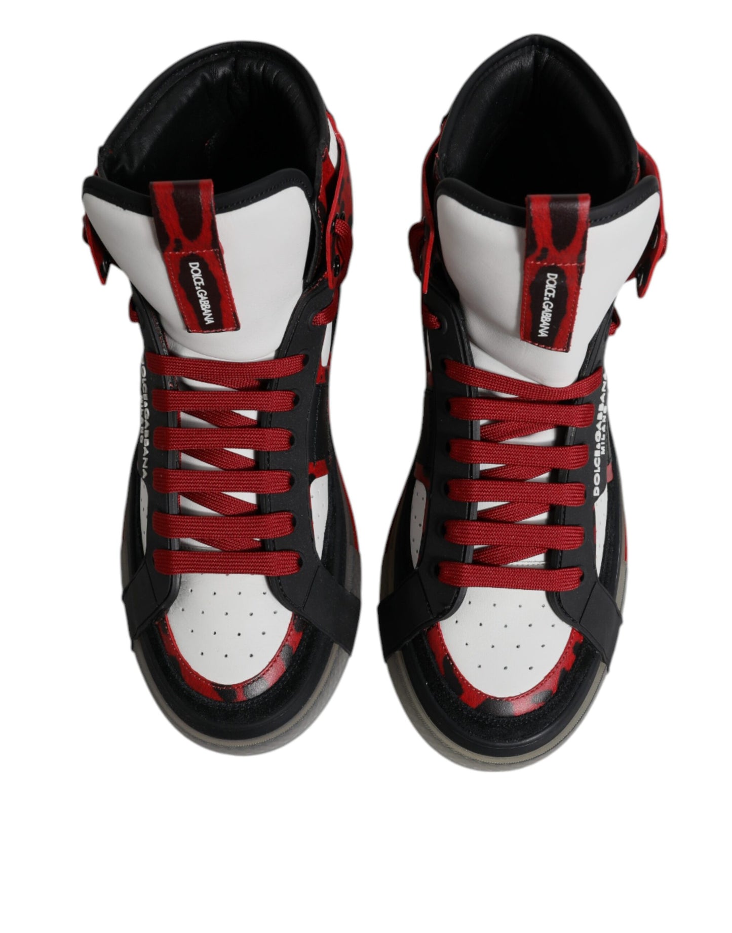 Baskets montantes en cuir multicolore