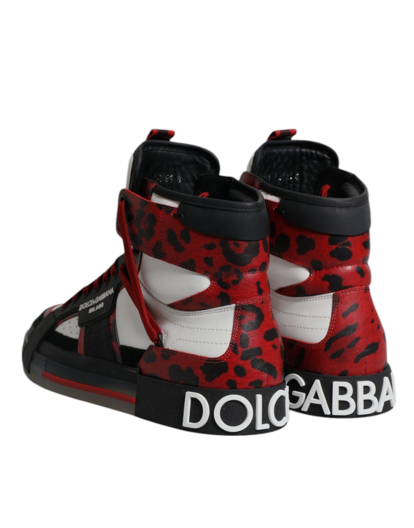 Baskets montantes en cuir multicolore