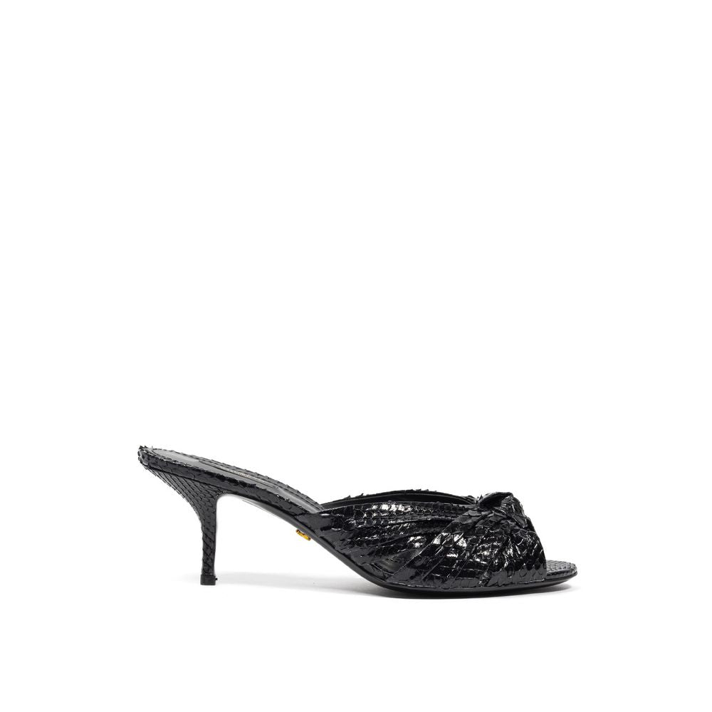 Black Snake Skin Sandal