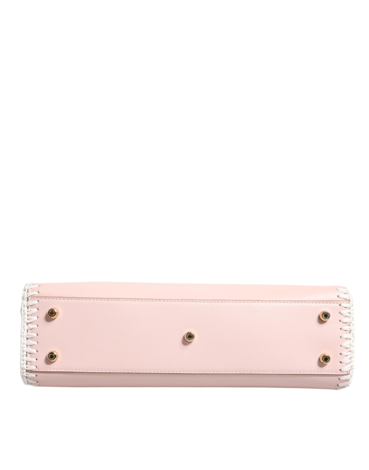 Sac bandoulière en cuir souple rose clair avec plaque logo