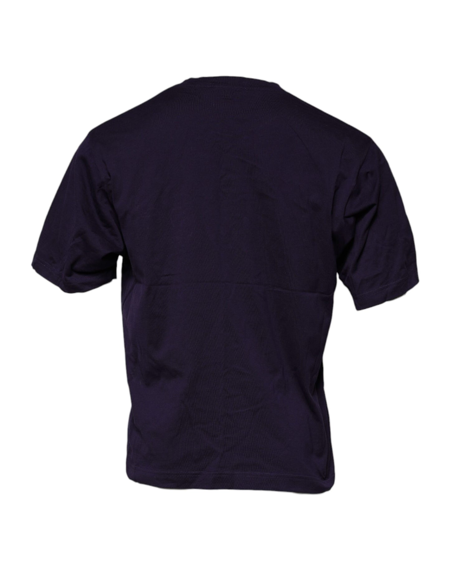 T-shirt col rond en coton violet avec logo DG