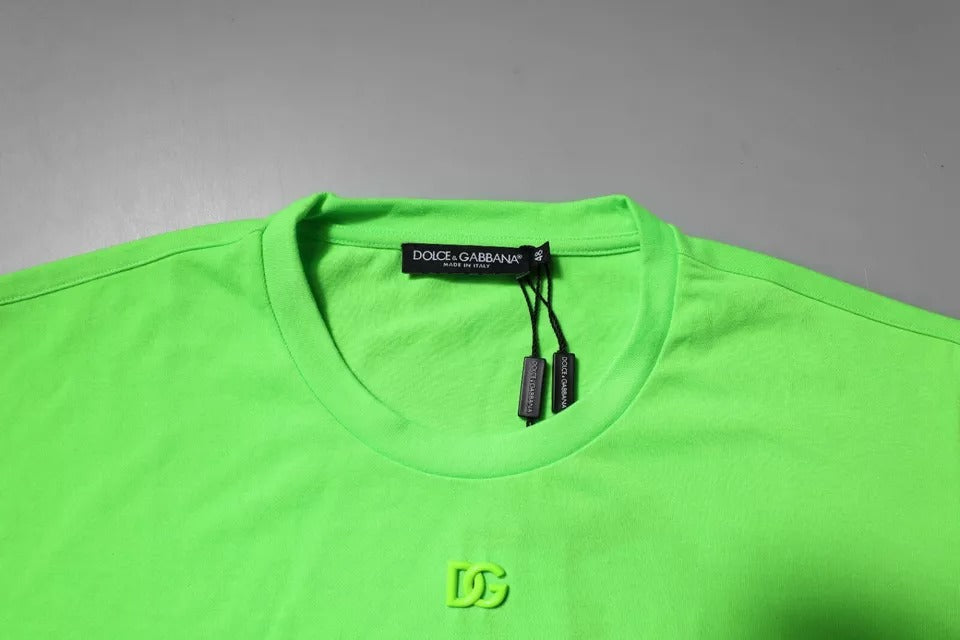T-shirt ras du cou en polyester avec logo vert
