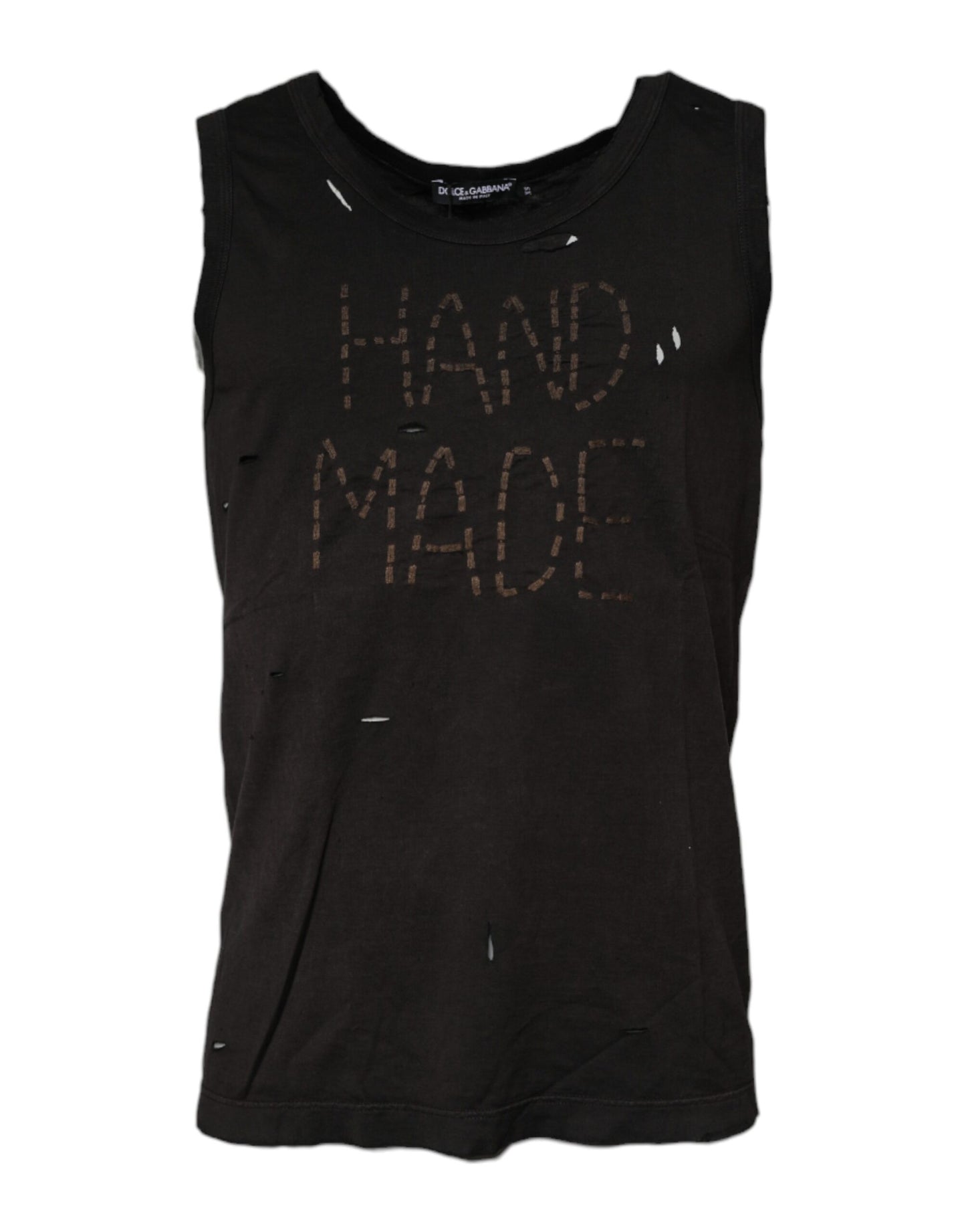 T-shirt noir sans manches à col rond