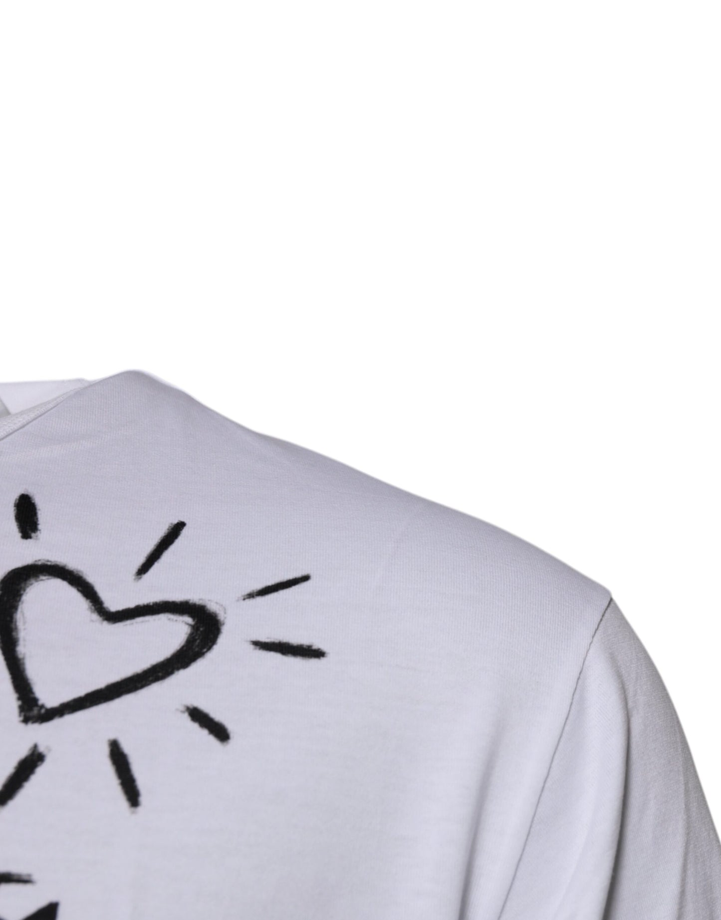 T-shirt ras du cou en coton blanc à imprimé floral