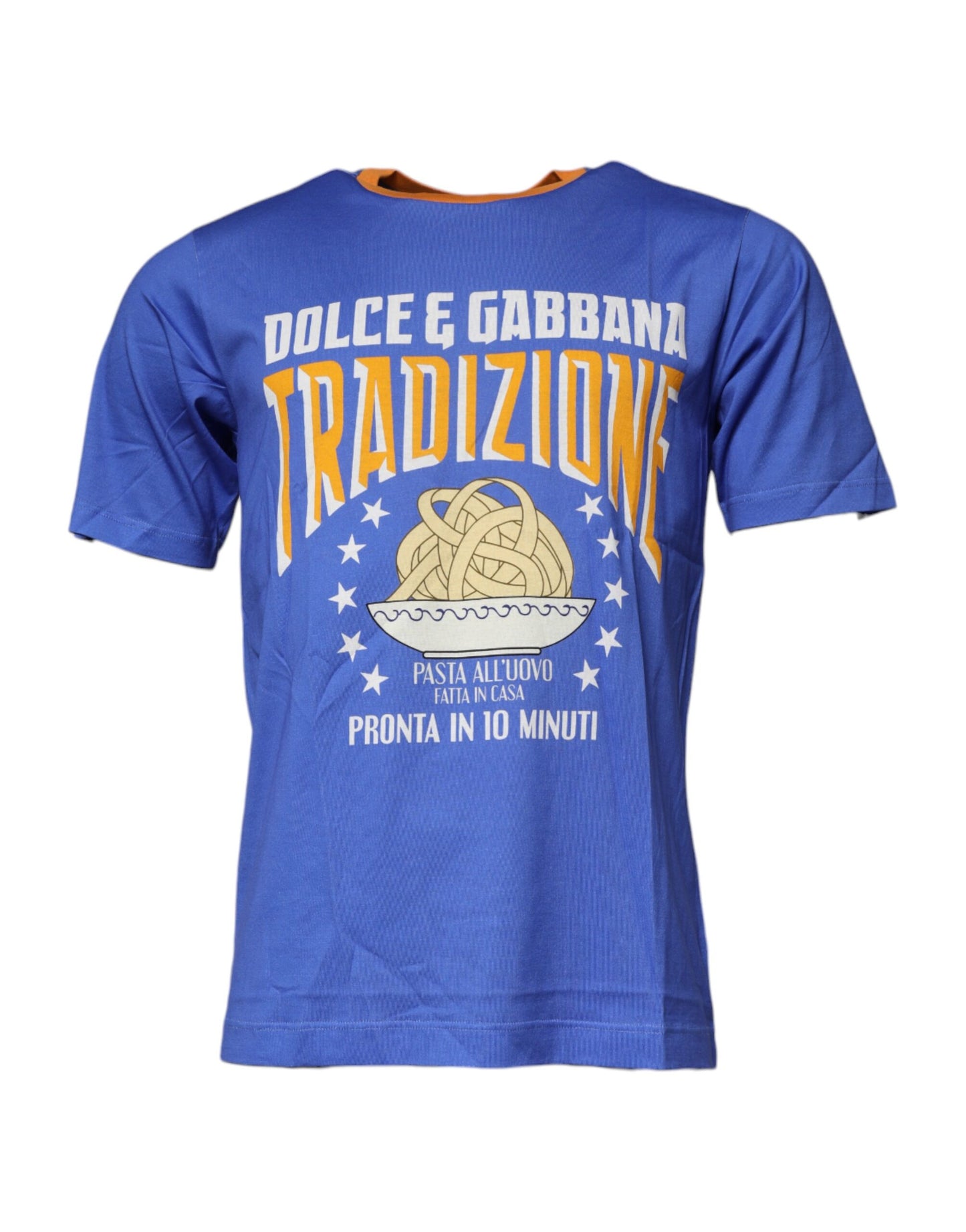T-shirt ras du cou en coton à imprimé graphique bleu