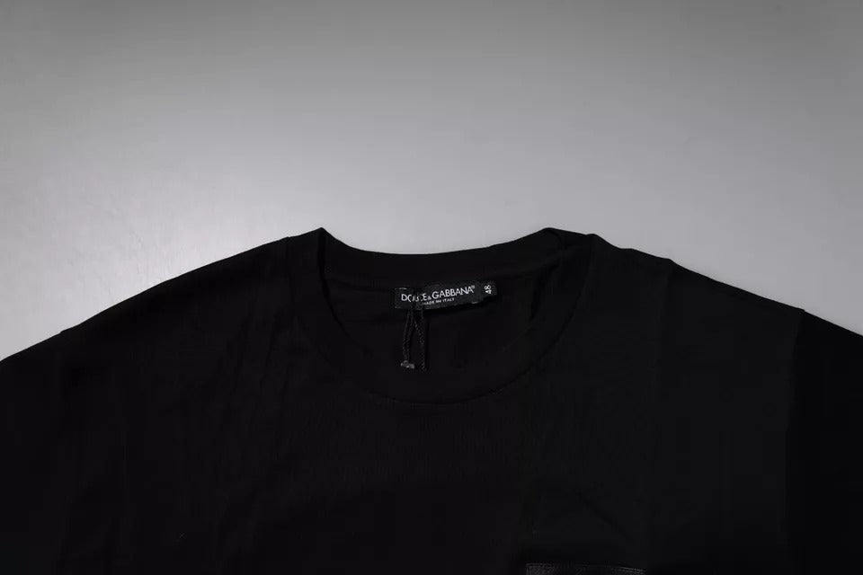 T-shirt ras du cou en coton avec logo noir