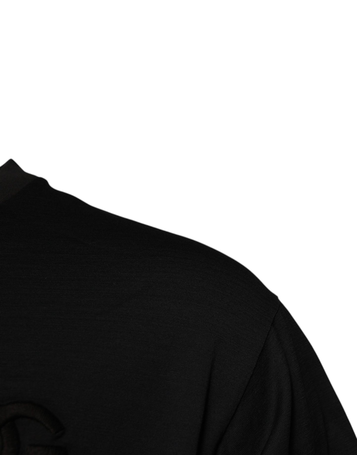 T-shirt ras du cou en coton noir avec logo DG