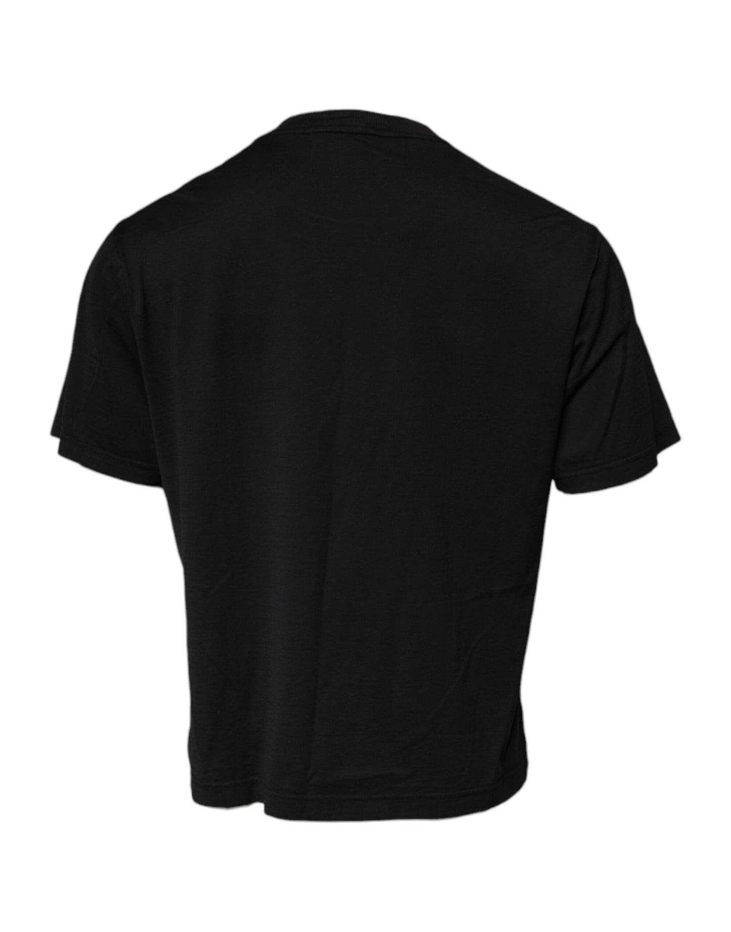 T-shirt ras du cou en coton noir avec logo DG