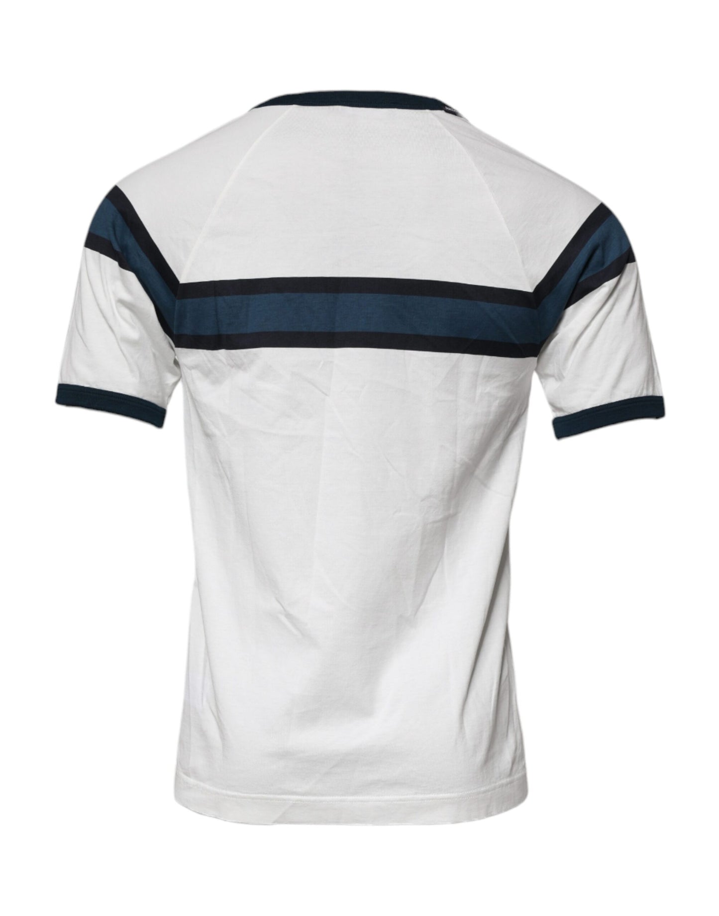 T-shirt col rond en coton blanc avec logo imprimé pour homme