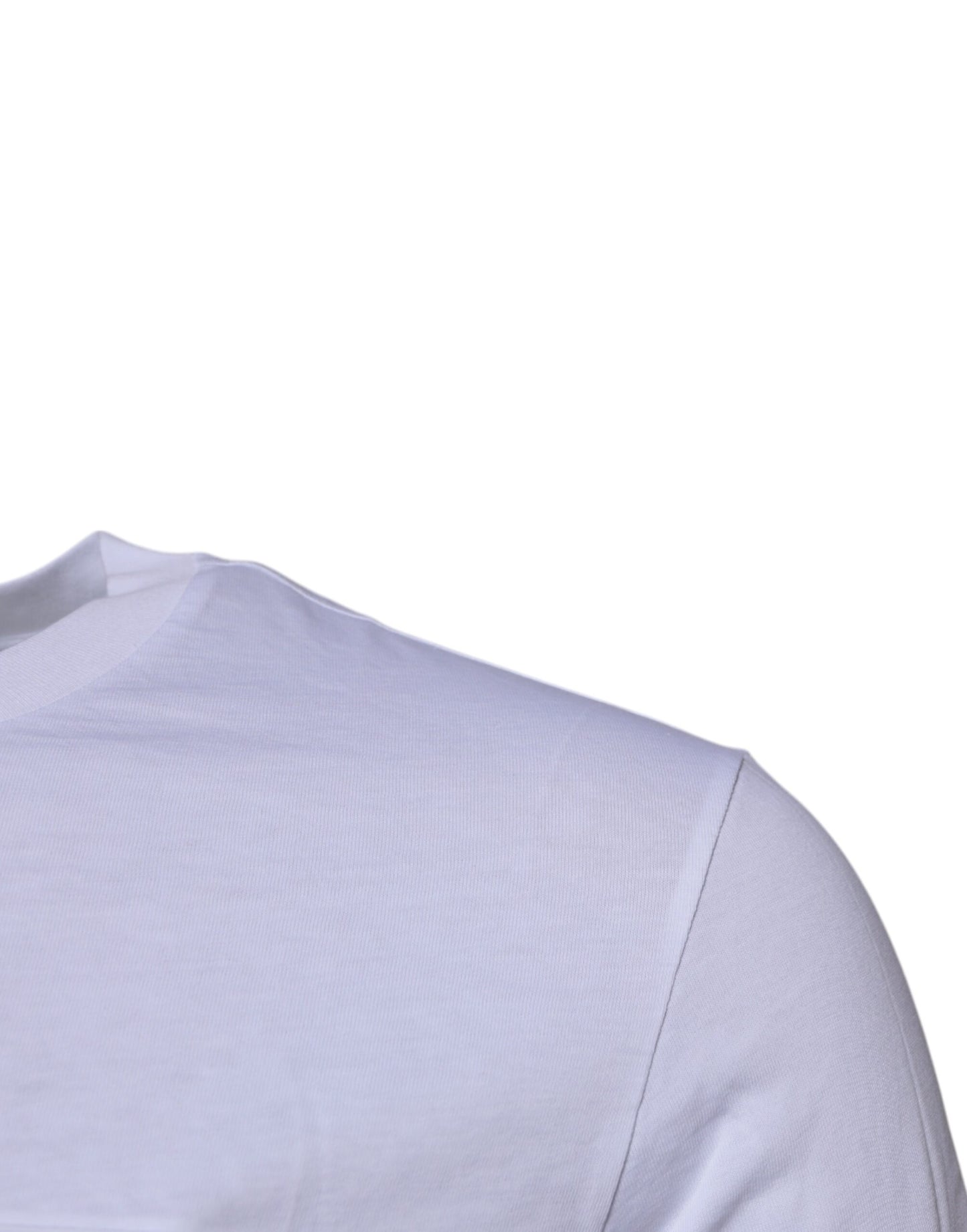 T-shirt ras du cou en coton avec plaque logo blanche