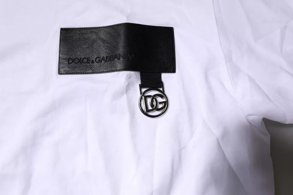 T-shirt ras du cou en coton avec logo blanc