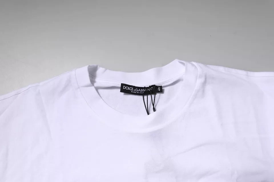 T-shirt ras du cou en coton avec logo blanc
