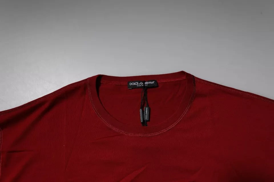 T-shirt ras du cou en coton avec logo rouge