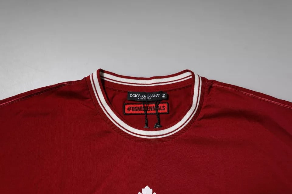 T-shirt ras du cou en coton avec logo couronne rouge