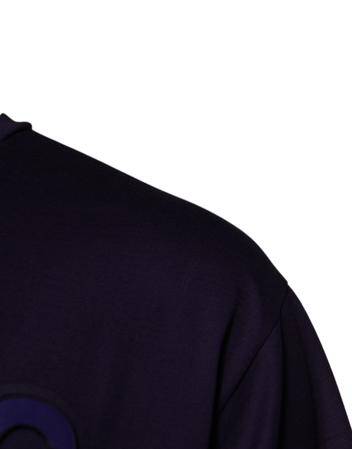 T-shirt col rond en coton bleu marine avec logo DG