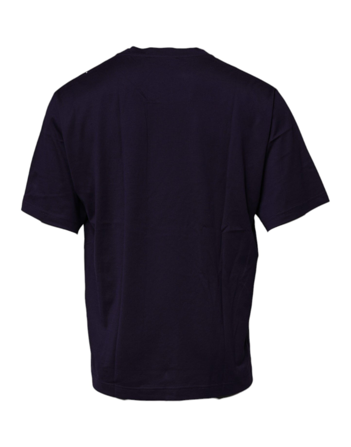 T-shirt col rond en coton bleu marine avec logo DG