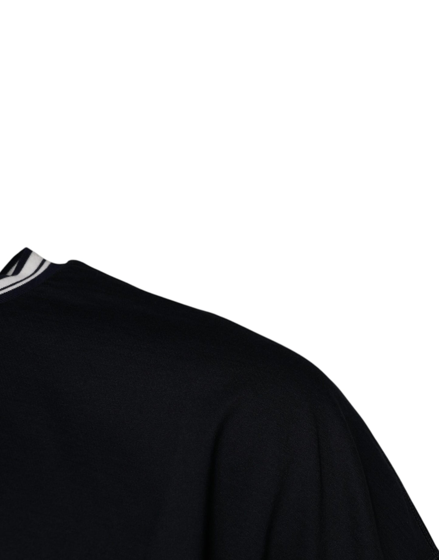 T-shirt ras du cou en coton bleu foncé avec logo couronne