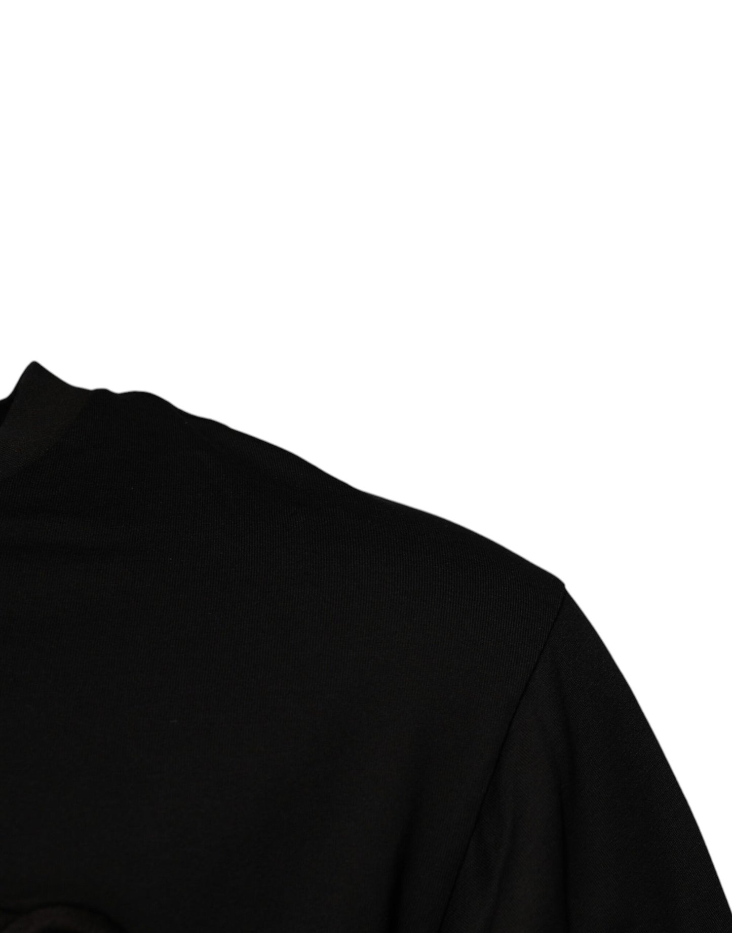 T-shirt ras du cou en coton noir avec logo DG