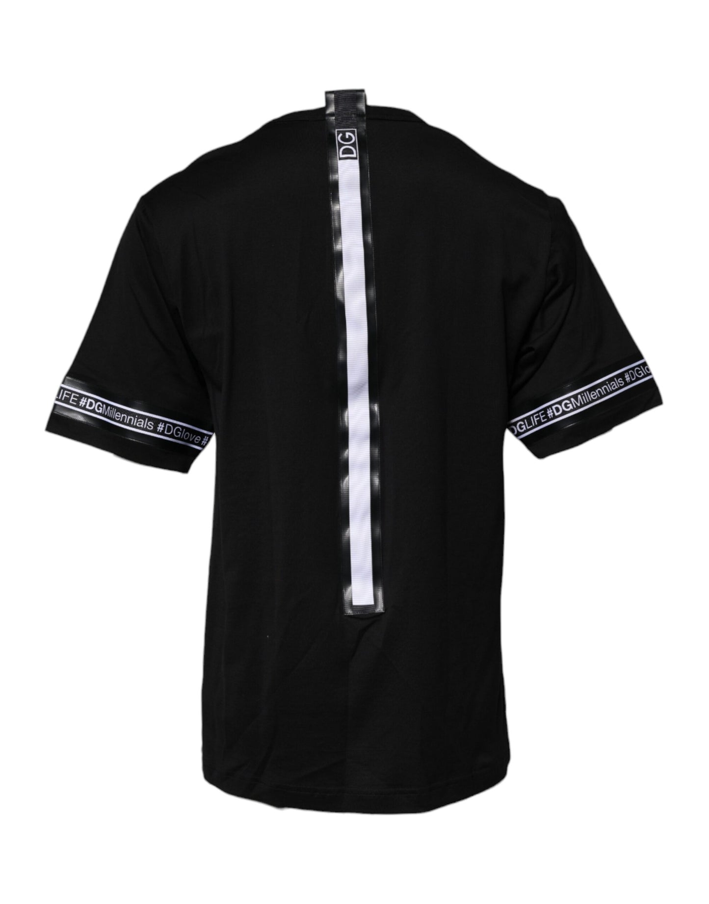 T-shirt ras du cou en coton noir #DGMILLENNIALS