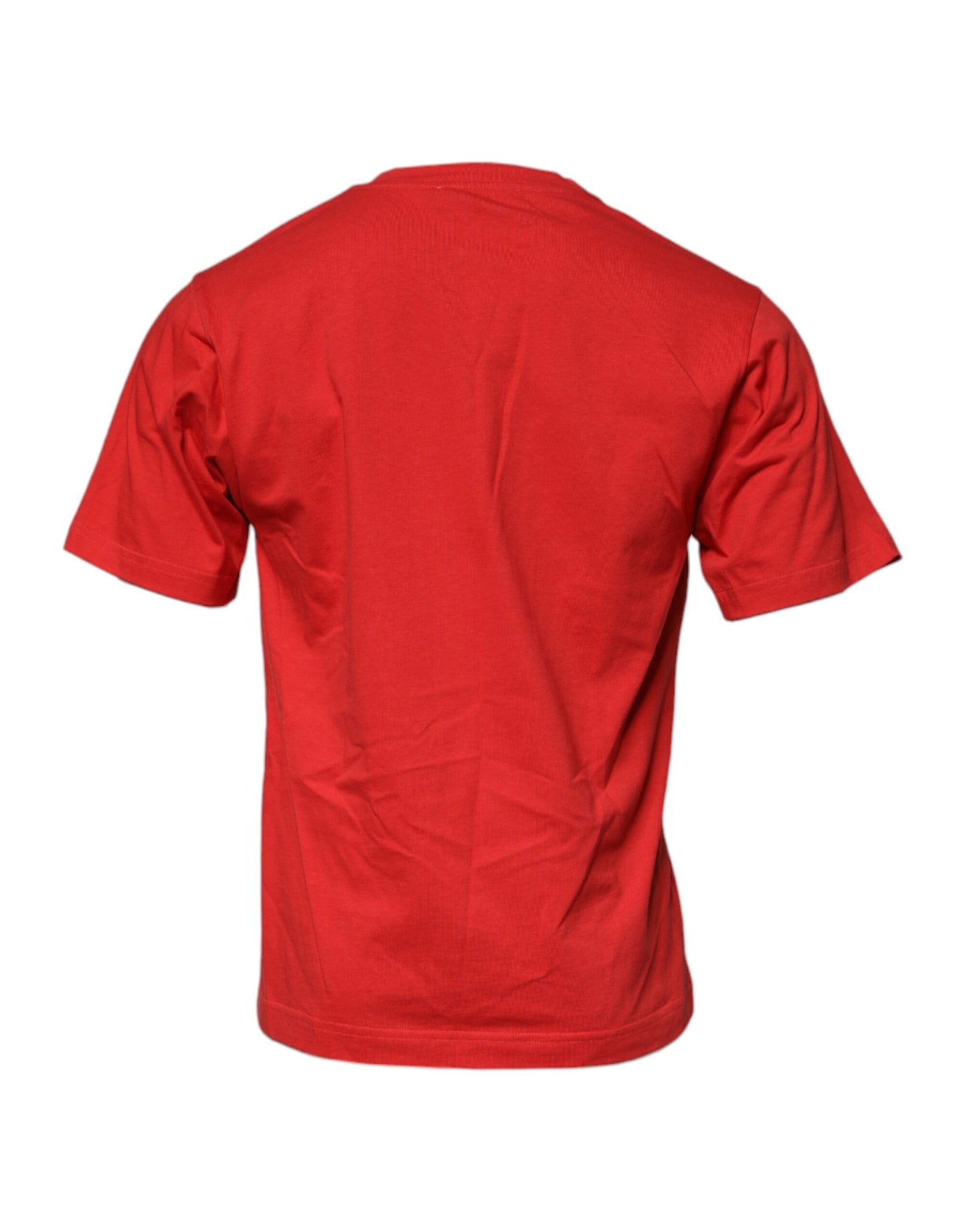 T-shirt ras du cou en coton rouge avec logo DG