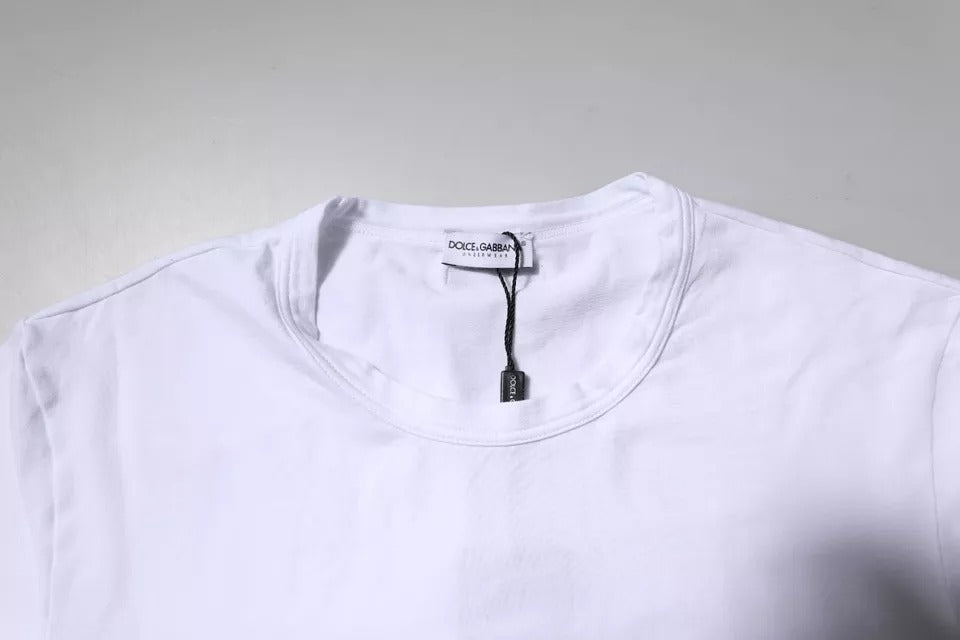 T-shirt ras du cou en coton extensible blanc