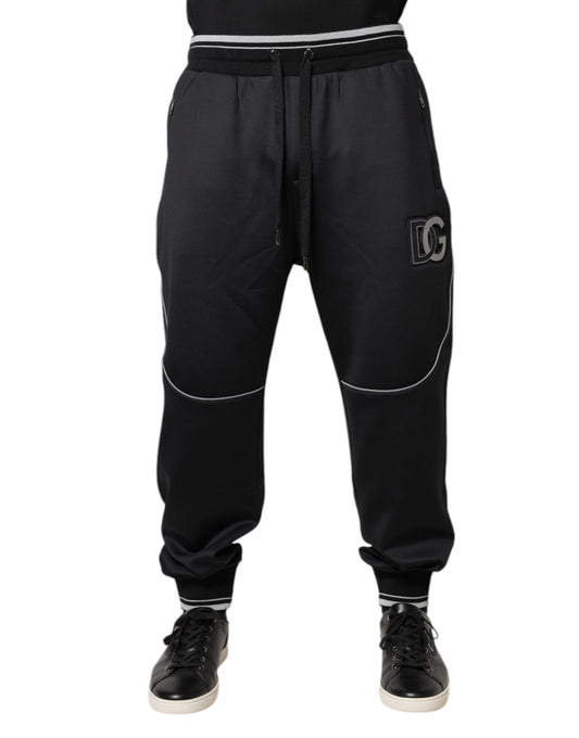 Pantalon de jogging noir avec logo en polyester