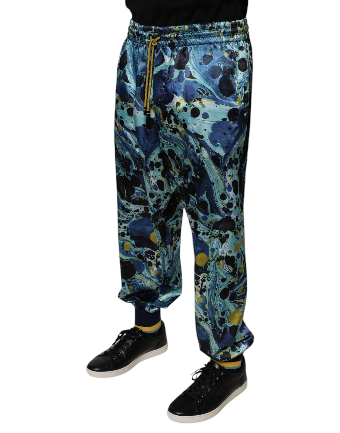 Pantalones deportivos para hombre con estampado de mármol multicolor