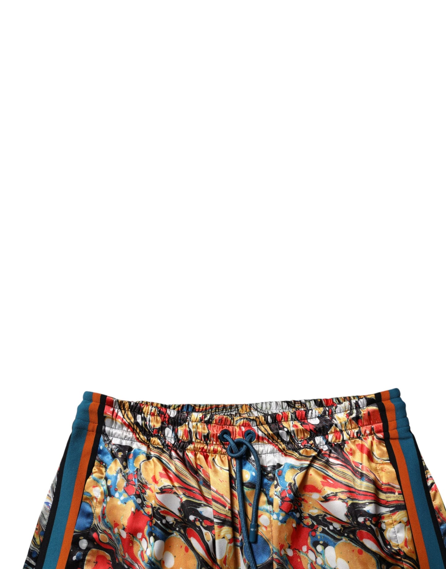 Pantalon de survêtement en satin marbré multicolore pour homme