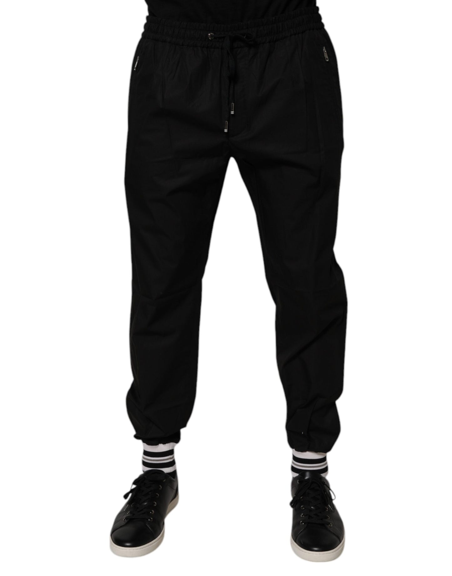Pantalon de jogging en coton noir pour homme