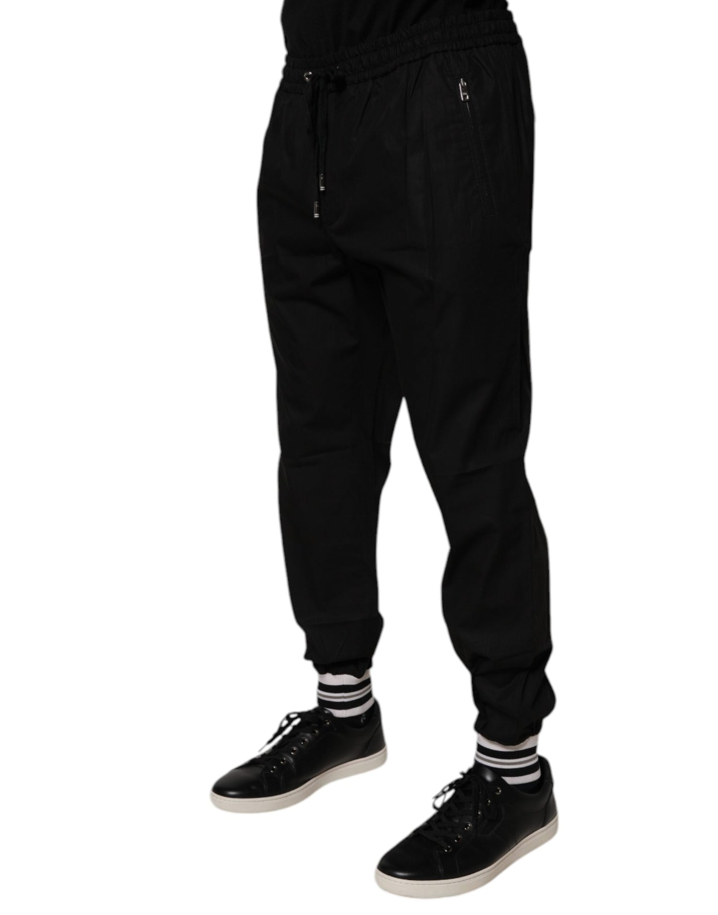 Pantalon de jogging en coton noir pour homme