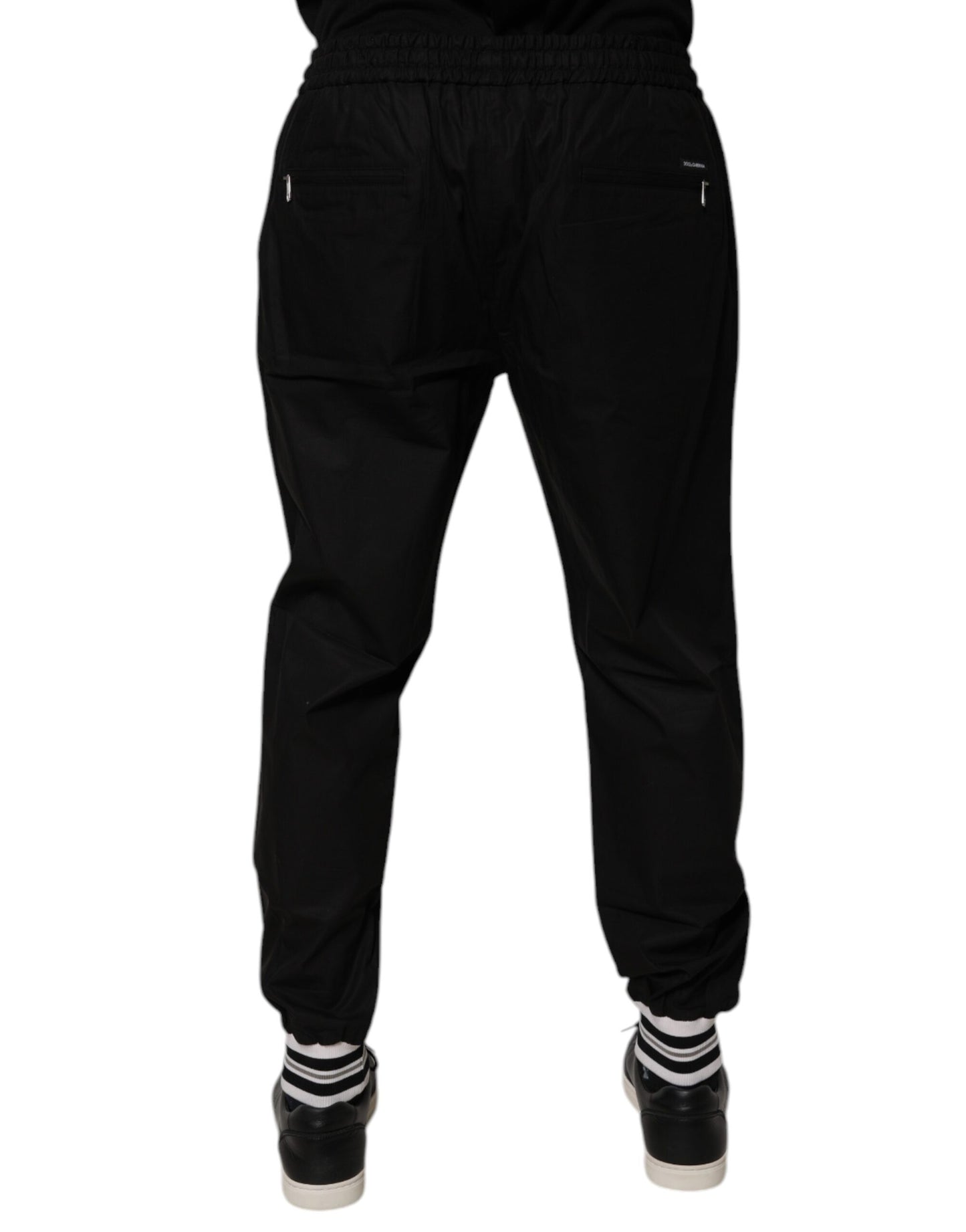 Pantalon de jogging en coton noir pour homme