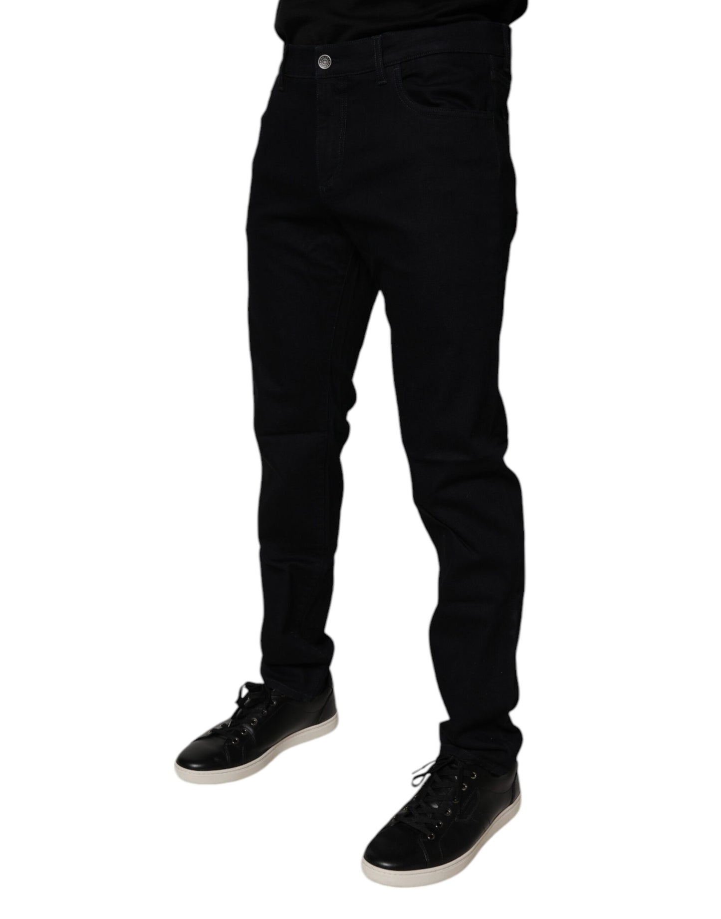 Jean slim en coton stretch noir pour homme
