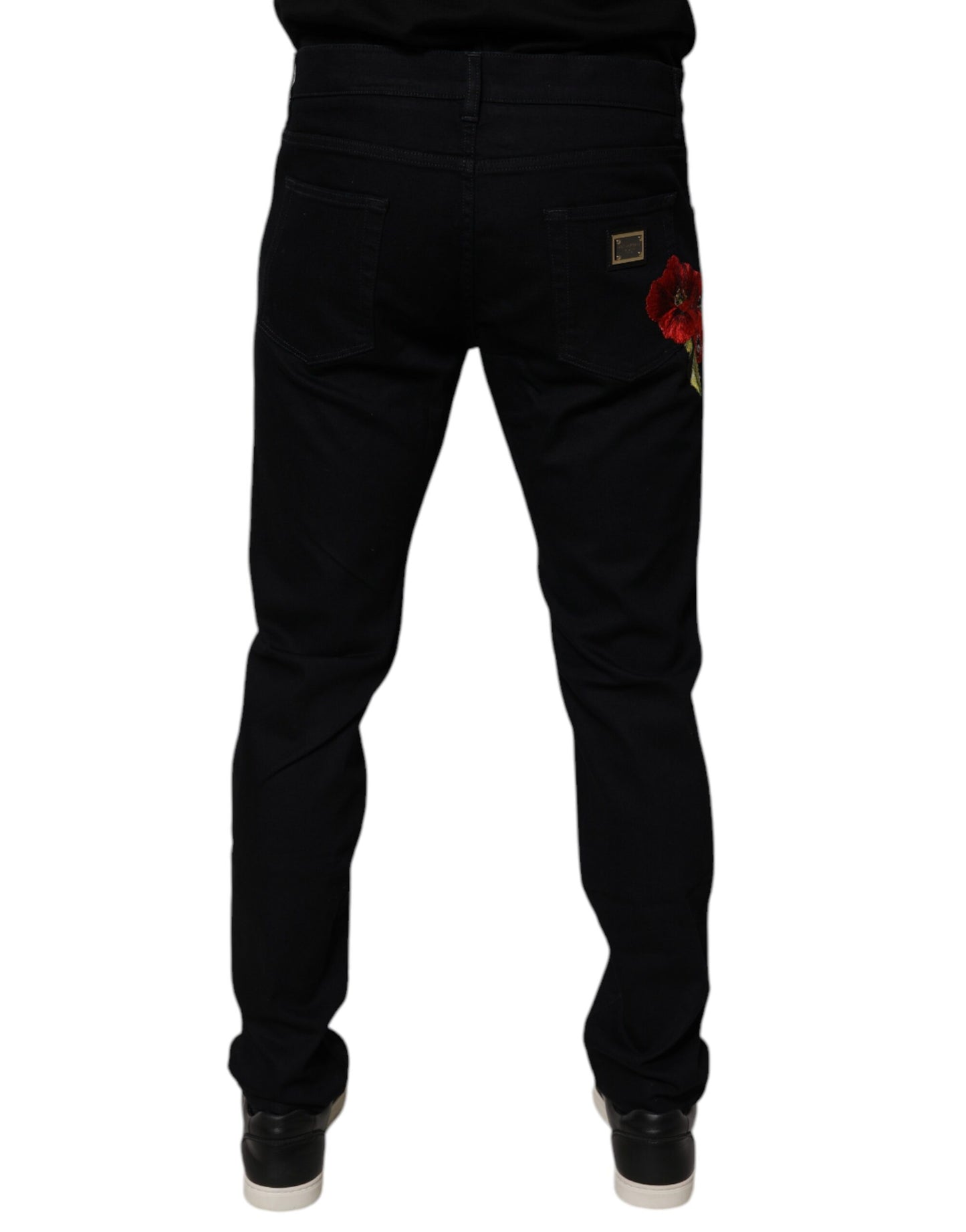 Jean slim en coton stretch noir pour homme