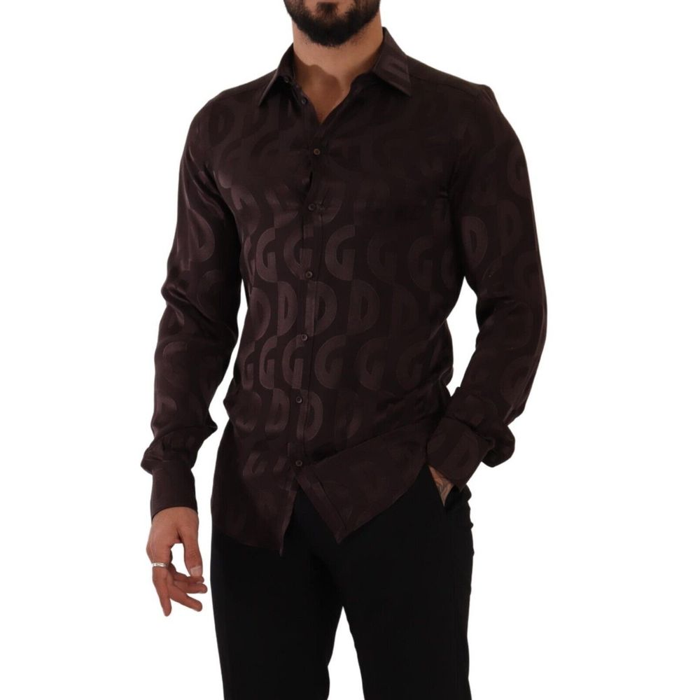 Camisa de seda burdeos