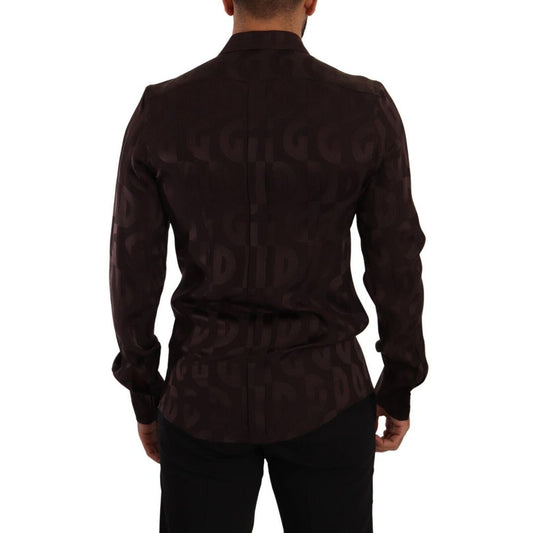 Camisa de seda burdeos