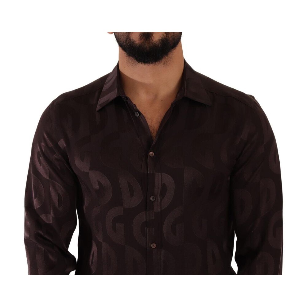 Camisa de seda burdeos