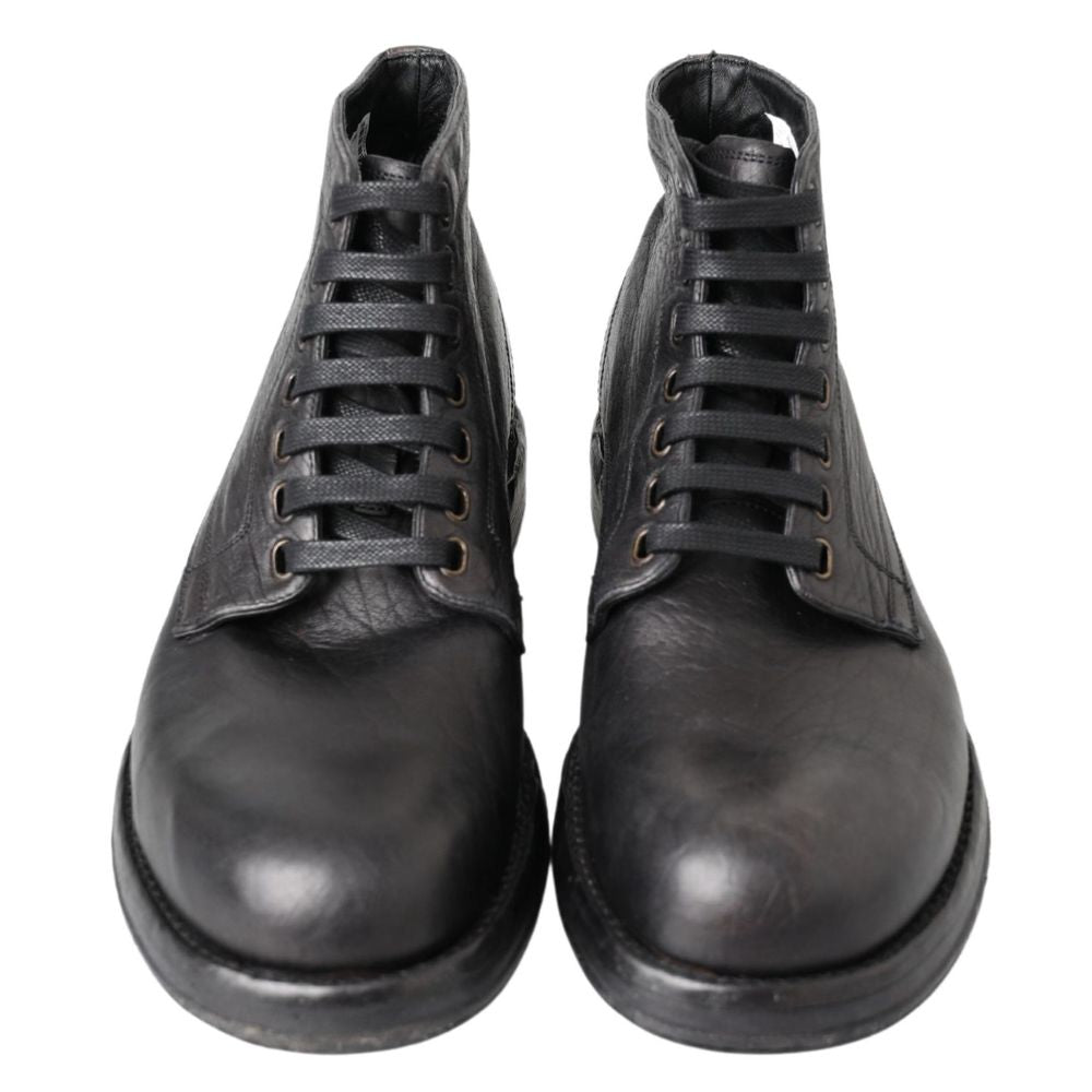 Botte en cuir noir