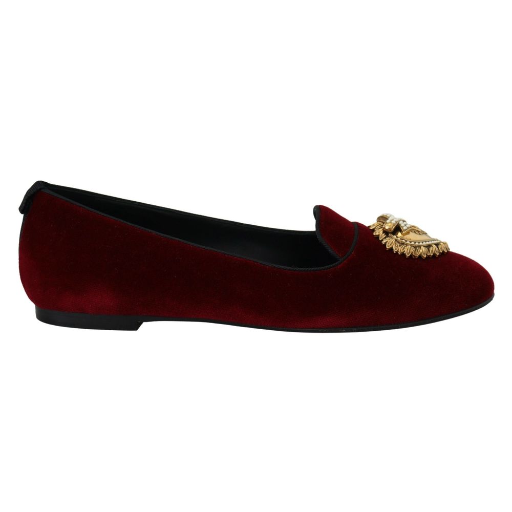 Zapato plano de algodón burdeos