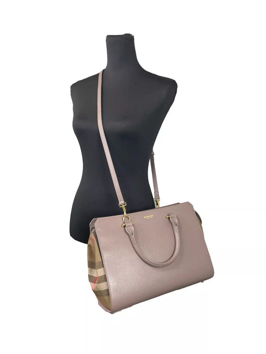 Bolso tote pequeño de piel Banwell, color gris visón