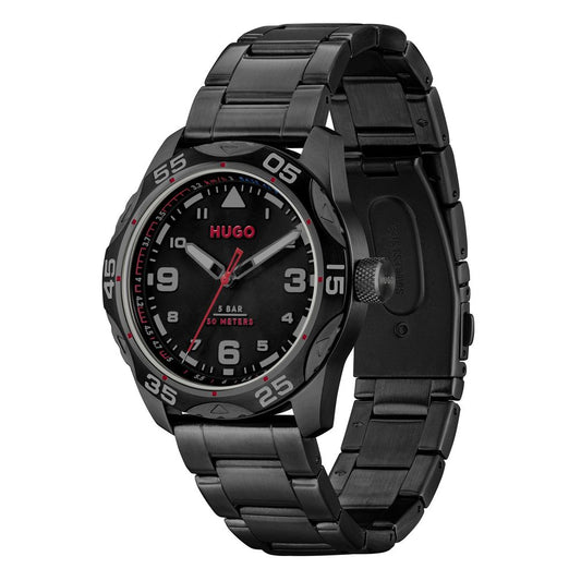 Montre en acier inoxydable noir
