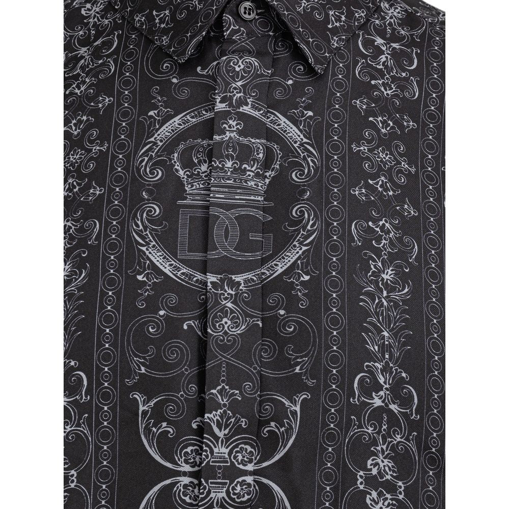 Camisa de seda gris