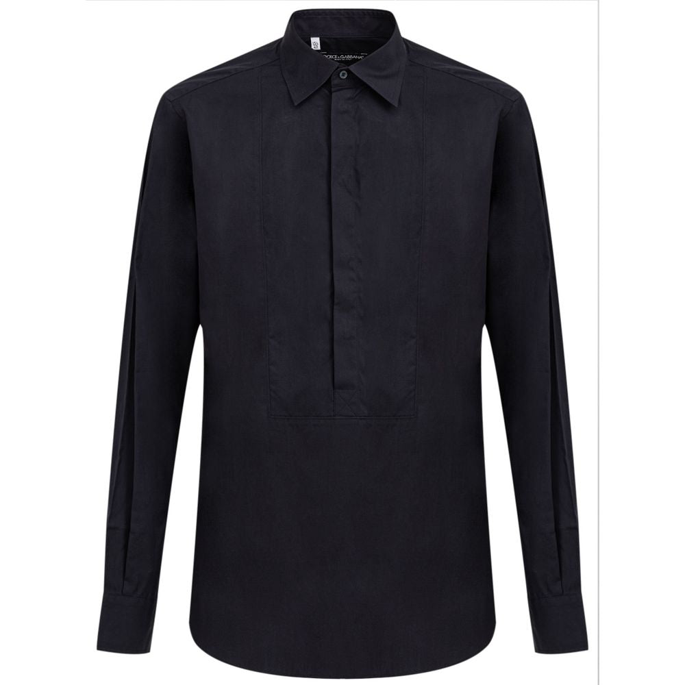 Chemise en coton bleu marine